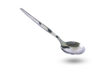 Silver spoon photo stacking isolated on white background. This has clipping path.