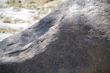 The texture of a semi-circular granite stone. Textured surface of granite stone in different shades...