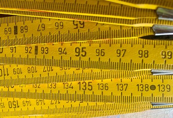 yellow measuring tape isolated on white