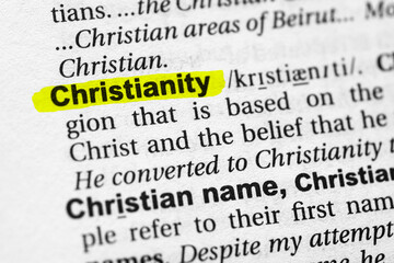 Highlighted word christianity concept and meaning