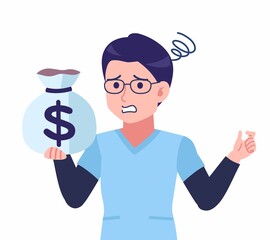 メガネを掛けた看護師の男性