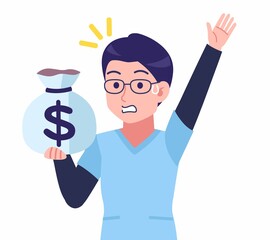 メガネを掛けた看護師の男性