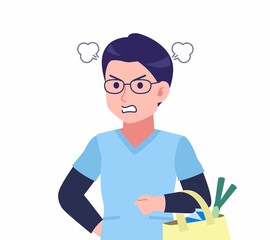 メガネを掛けた看護師の男性