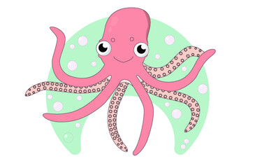 Cheerful funny octopus