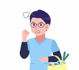 メガネを掛けた看護師の男性