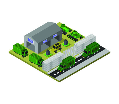 Isometric Military Barracks