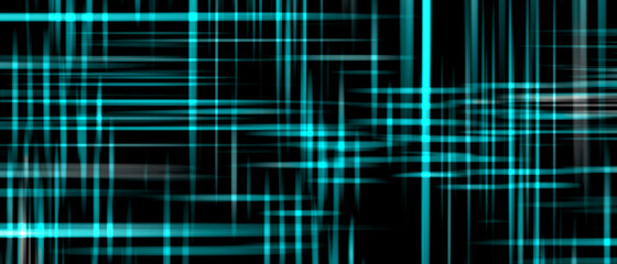 Template with green stripe neon lines for background. Horror pattern with color lines. Different shades and thickness. Metallic pattern industry, technology background. 3D illustration