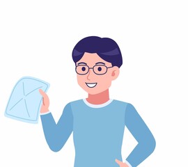 メガネを掛けた若い男性