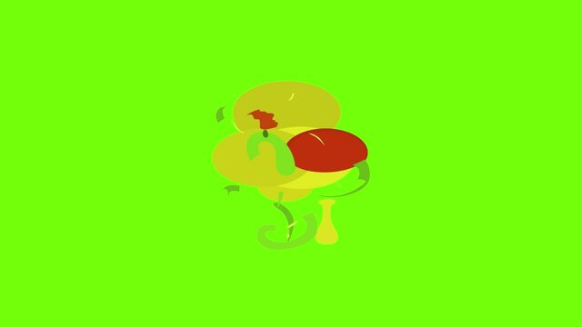 Medicine emblem icon animation cartoon object on green screen background
