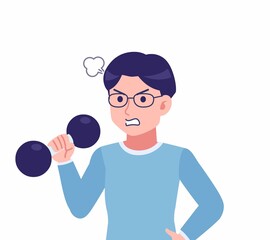 メガネを掛けた若い男性