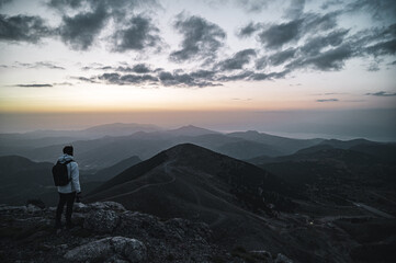 hiker in the mountains