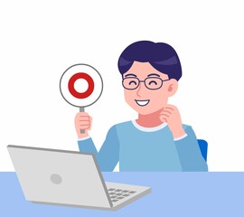 メガネを掛けた若い男性