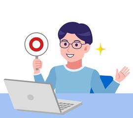 メガネを掛けた若い男性