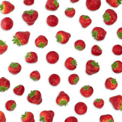 Fresh ripe strawberry background texture. Top view