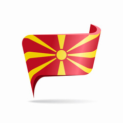 Obraz premium North Macedonian flag map pointer layout. Vector illustration.