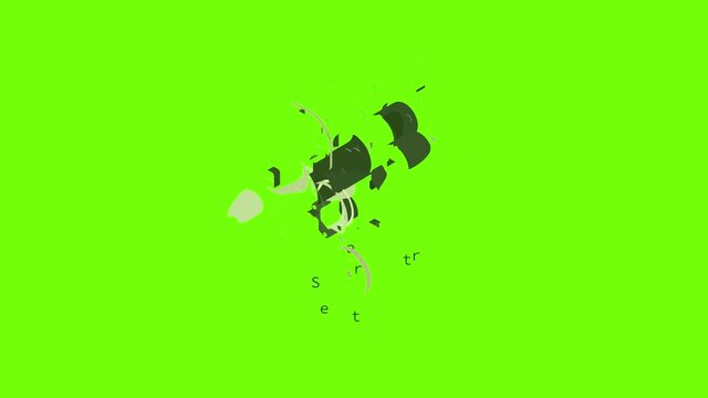 Starter icon animation cartoon object on green screen background