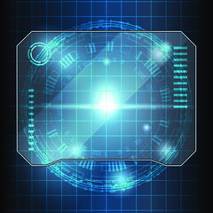 Portal and hologram futuristic circle on blue isolate background