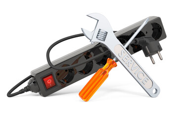 Service and repair of surge protector. 3D rendering