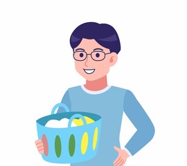 メガネを掛けた若い男性