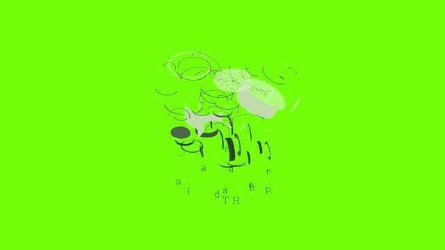 Tape handlebar icon animation cartoon object on green screen background