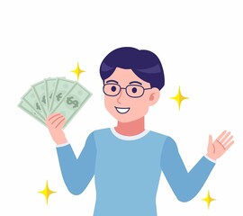 メガネを掛けた若い男性