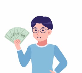 メガネを掛けた若い男性