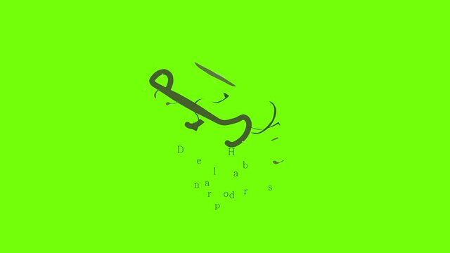 Drop handlebar icon animation cartoon object on green screen background