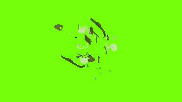 Brake pad icon animation cartoon object on green screen background