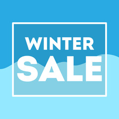 Obraz premium winter sale on the back - light blue background