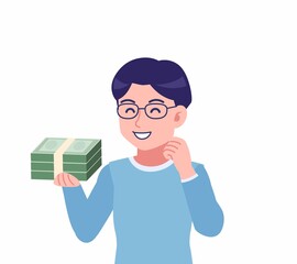 メガネを掛けた若い男性