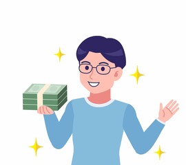 メガネを掛けた若い男性