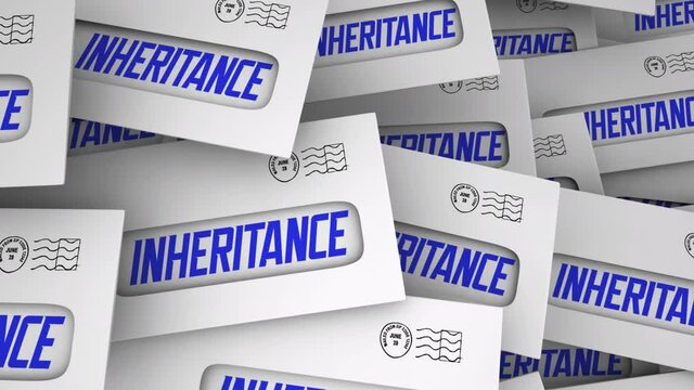 Inheritance Envelopes Notice Money Property Assets Legal Letters 3d Animation