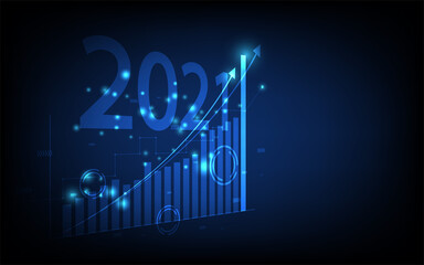 technology business background, graph financial with social network diagram concept, futuristic digital innovation background vector illustration