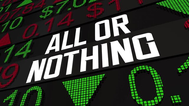 All or Nothing AOC Stock Trade Bid Order Offer All Shares Sale 3d Animation