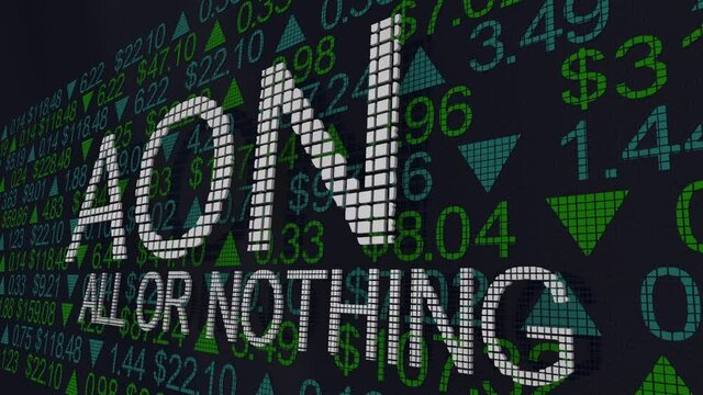 AOC All or Nothing Stock Trade Bid Order Offer All Shares Sale 3d Animation