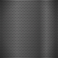 Silver metal texture with round holes and reflection chrome surface. Circle mesh pattern as grid, grate, grille. Gray metal perforated background for industrial and technology. Jpeg