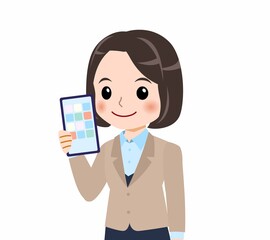 スーツを着た若い女性