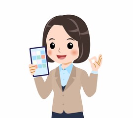 スーツを着た若い女性