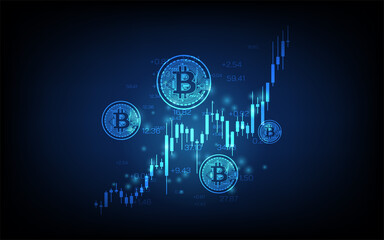 bitcoin digital currency, futuristic digital money, futuristic digital innovation background vector illustration