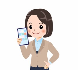 スーツを着た若い女性