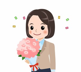 スーツを着た若い女性