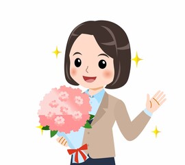 スーツを着た若い女性