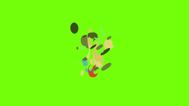 Powerlifter icon animation cartoon object on green screen background