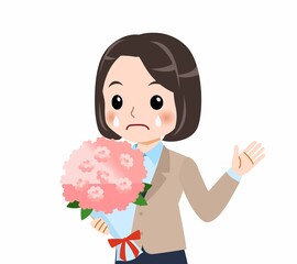 スーツを着た若い女性