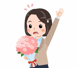 スーツを着た若い女性