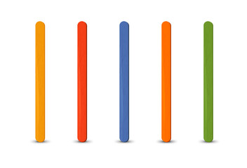 Set of realistic popsicle stircks. Ice lolly sticks, vector illustration, summer season.