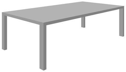 3d table. Vector illustration isolated on white background