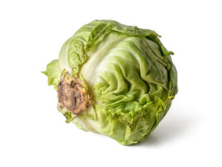 Fototapeta premium Head of white cabbage on a white background