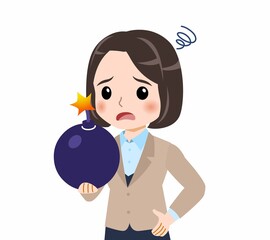 スーツを着た若い女性