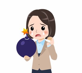 スーツを着た若い女性